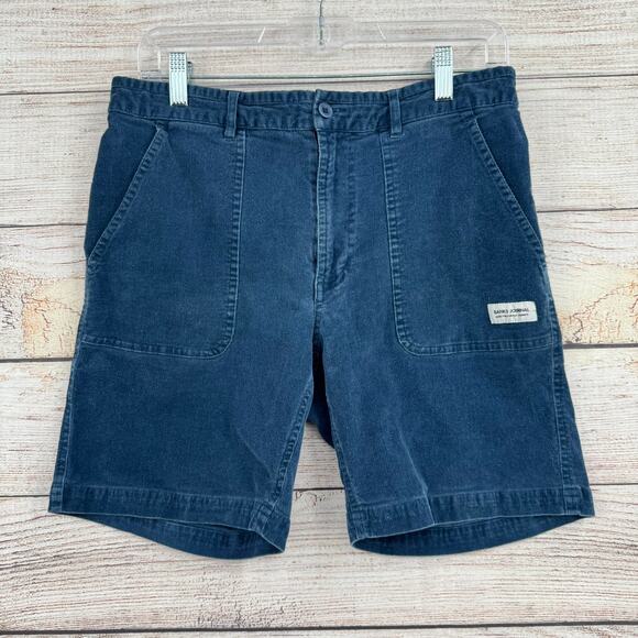 Banks Journal Corduroy Shorts Mens 32 Blue Stretch Elastic Waist - Picture 1 of 8